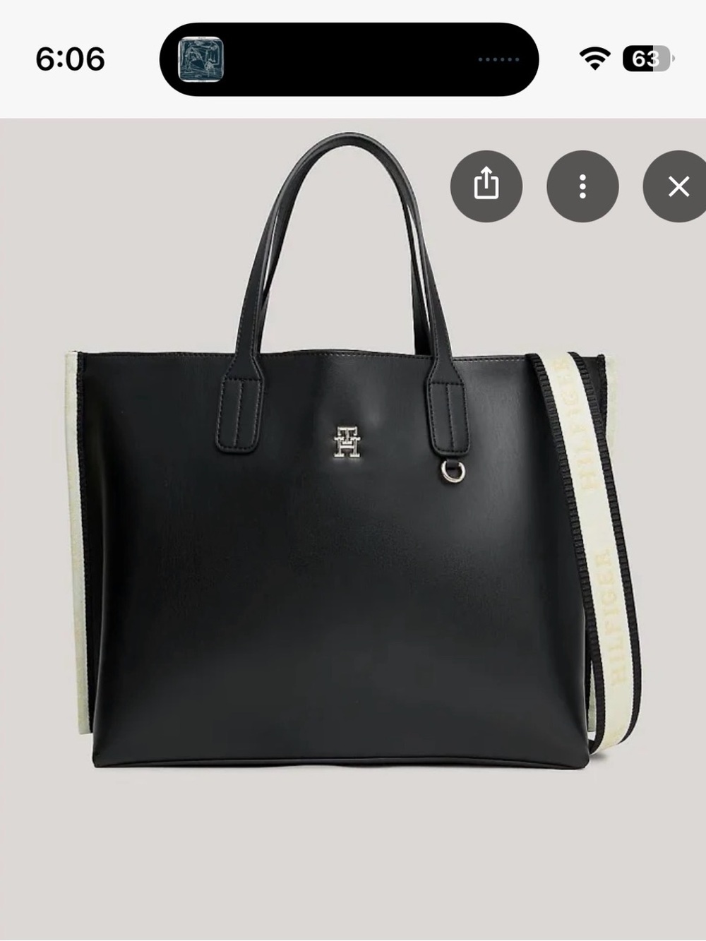 Tommy Hilfiger black TH monogram tote